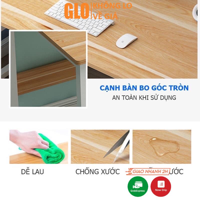 Bàn Học 2 Tầng, Bàn Làm Việc Khung Thép Đen Tĩnh Điện Mặt Gỗ MDF Siêu Bền