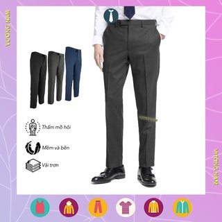 Quần tây nam cao cấp trung niên ống suông vải mềm mịn, Quần âu nam đen đẹp VN31B