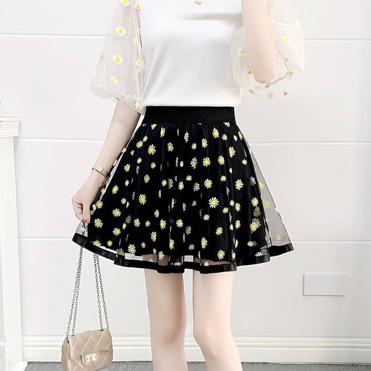 2021 Girls Short Skirt Korean Fashion Trend Sweet Little Daisy Puffy A-line All-match Western Skirt< | BigBuy360 - bigbuy360.vn