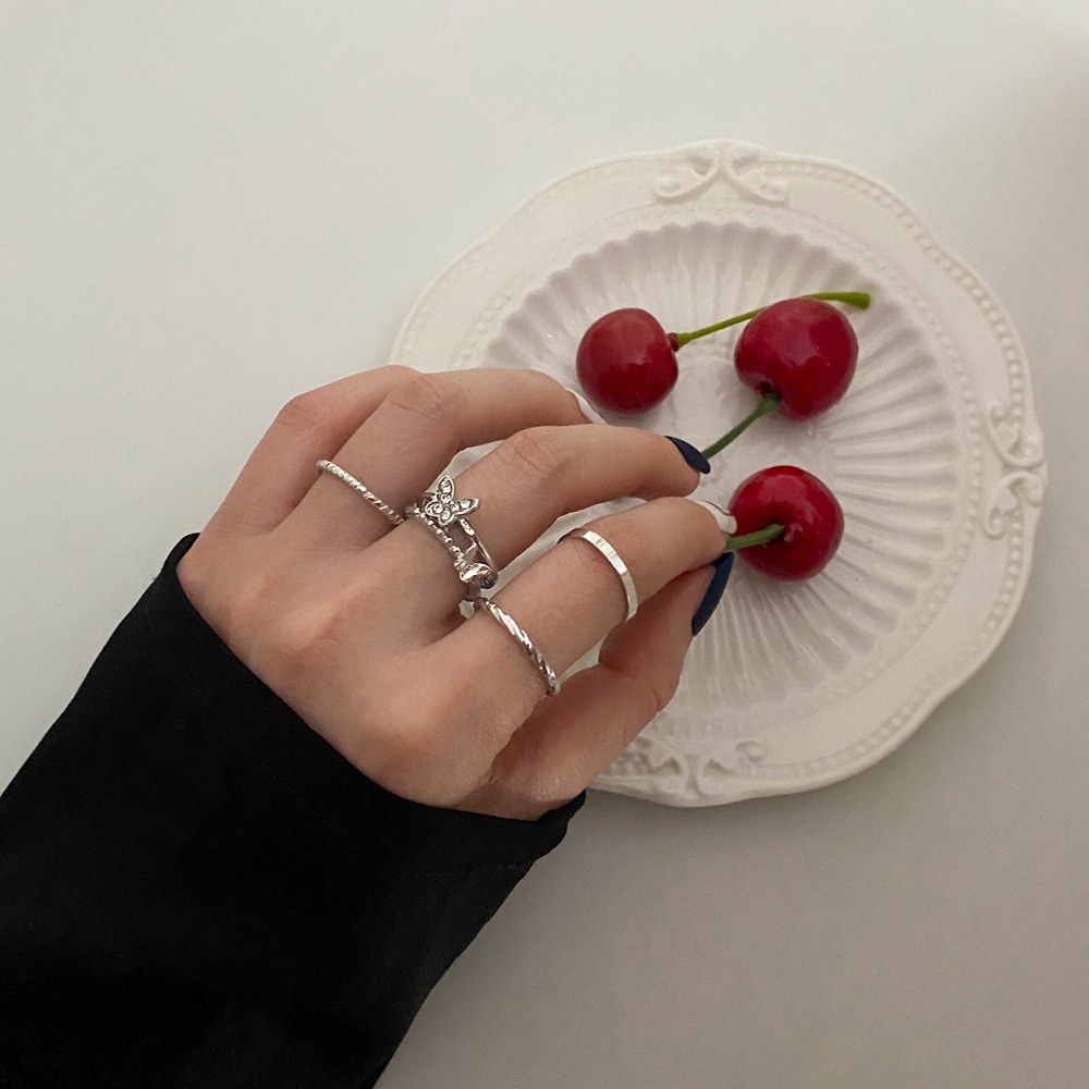Bộ 3 nhẫn hợp kim thiết kế thời trang