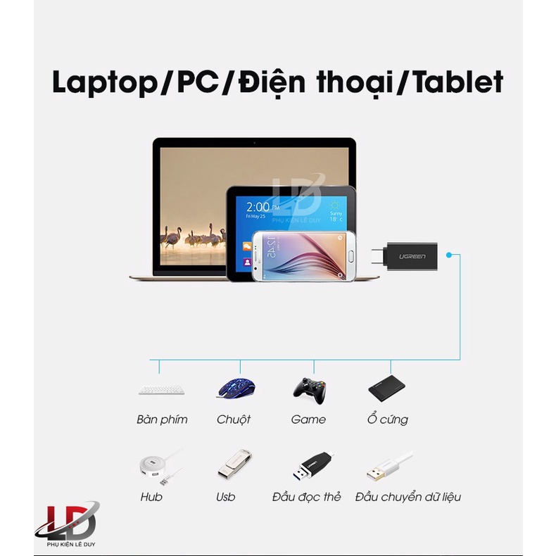 Đầu chuyển Type-C to USB 3.0 chính hãng Ugreen 30155 ✔HÀNG CHÍNH HÃNG ✔