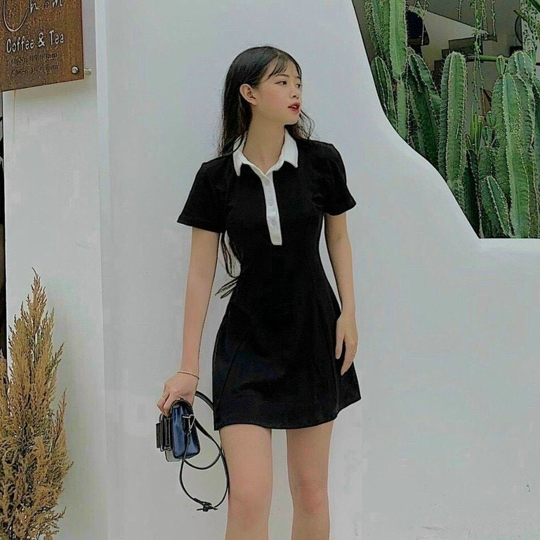 Đầm Polo Phối Cổ Trắng Xinh, dự tiệc( kèm hình thật) | BigBuy360 - bigbuy360.vn