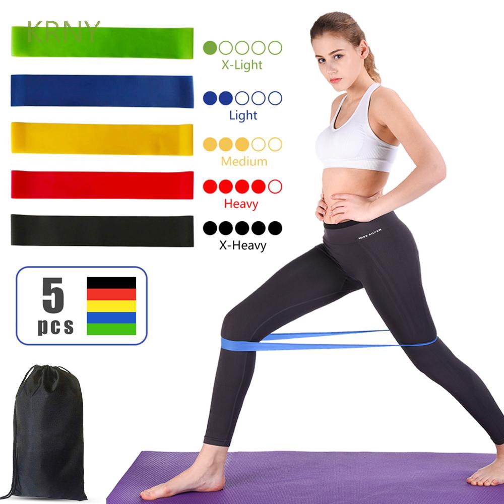 Set 1/5 Dây Cao Su Kháng Lực Dùng Để Hỗ Trợ Các Bài Tập Yoga