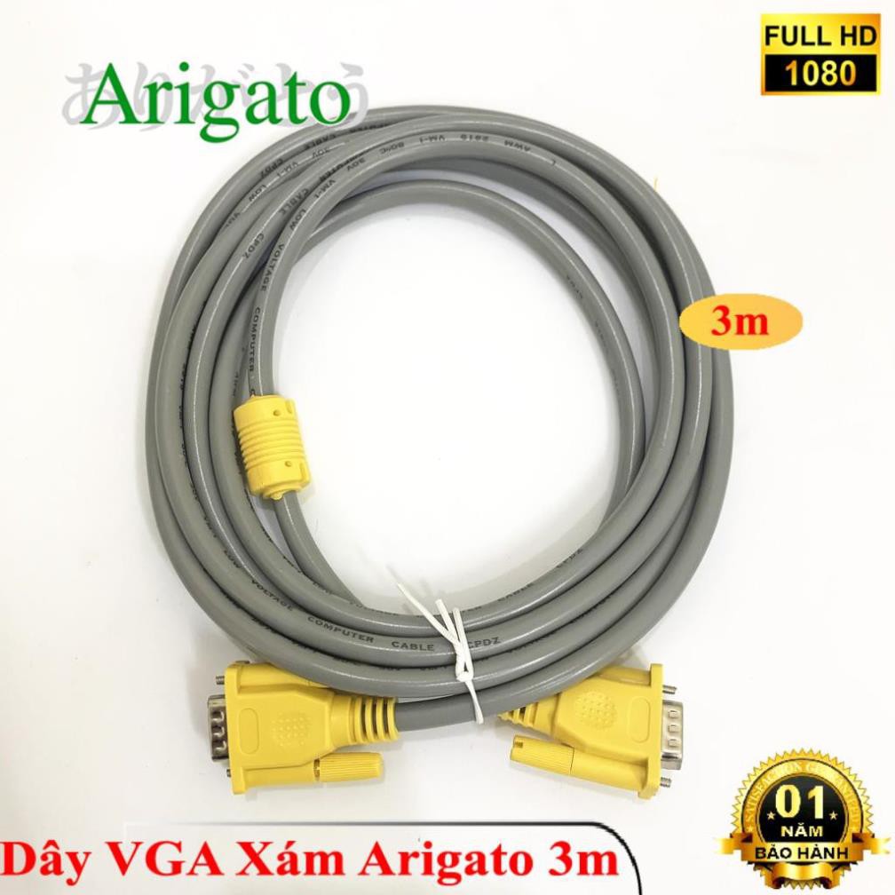 Dây VGA 3m Xám Arigato | BigBuy360 - bigbuy360.vn