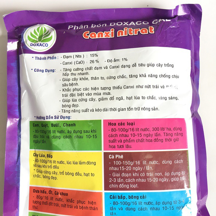 Phân bón Canxi nitrat 15-0-0+26 CaO gói 1kg bổ sung canxi cho cây trồng