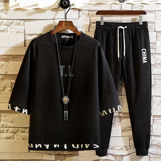 Bộ Quần Áo Nam Áo Thun Tay Lỡ Cổ Tròn Quần Jogger Bo Gấu Basic Phong Cách Trẻ Trung Thời Trang Zenkonu QA NAM 1000084