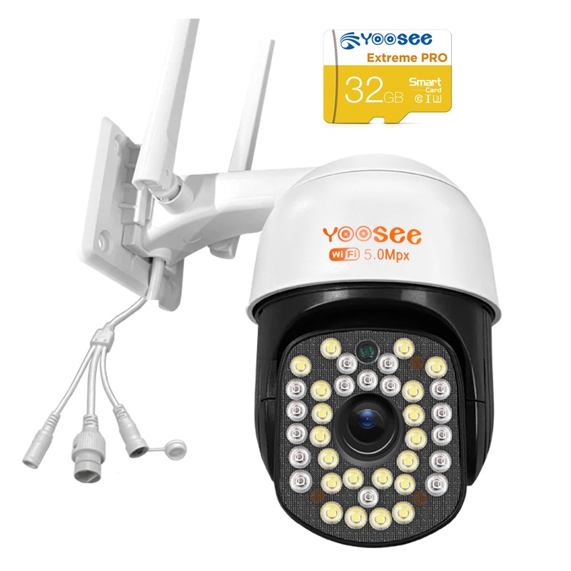 Camera IP wifi ngoài trời PTZ Yoosee INTELLIGENT 2.0MP FullHD 1080P tích hợp 24 LED trợ sáng, 12 LED hồng ngoại (Trắng)