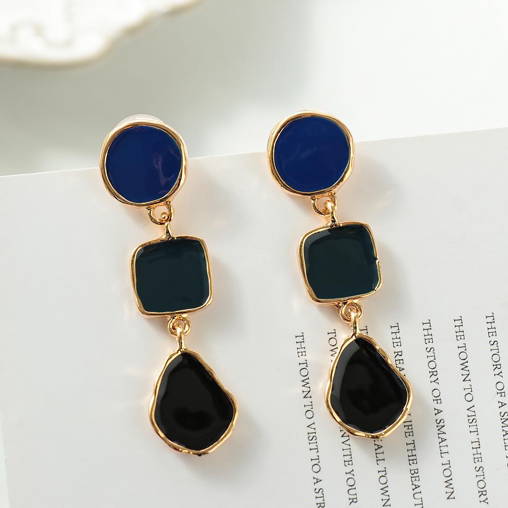 Bông Tai Hình Tròn Bằng Acrylic Thiết Kế Không Đồng Đều Thời Trang Mùa