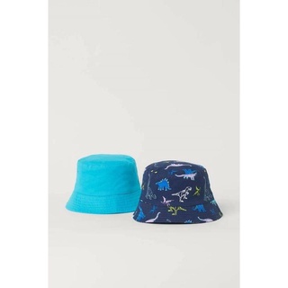 JP151 - Set 2 nón tròn bé trai bé gái xanh dương xanh navy hình khủng long