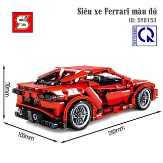 Đồ Chơi Lắp Ráp Siêu Xe Ferrari Màu Đỏ - SY BLOCK 8153