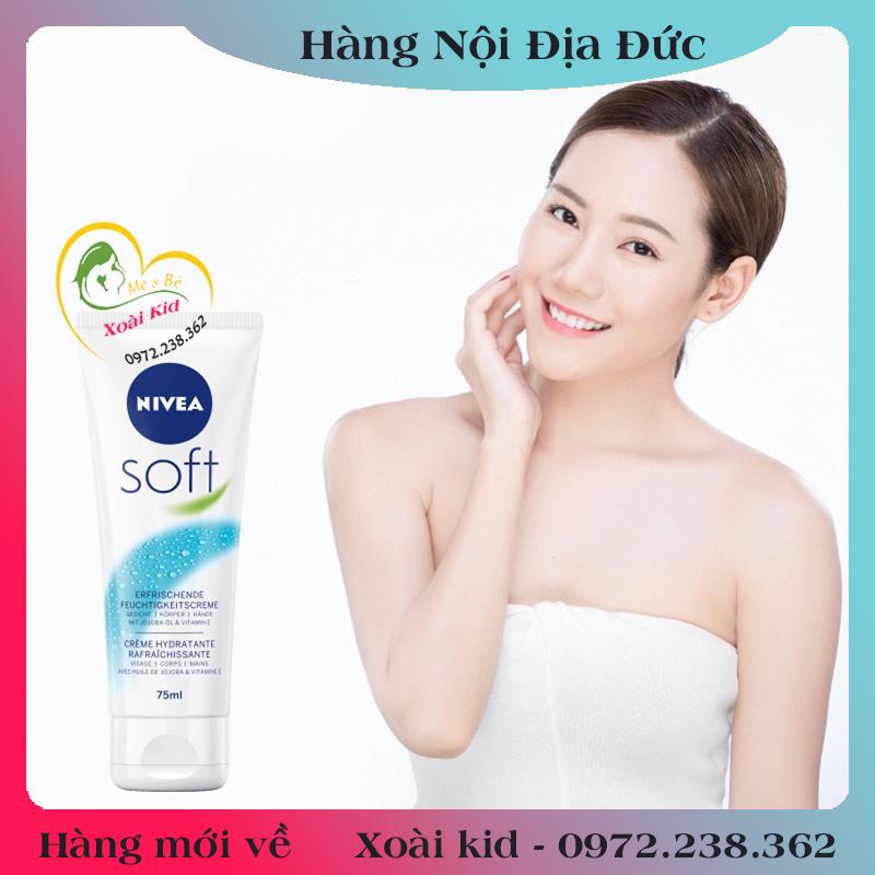 [auth] Kem dưỡng da Nivea Soft 200ml dưỡng ẩm chống nẻ chống khô mốc- Nội địa Đức Đủ Bill [Hot]