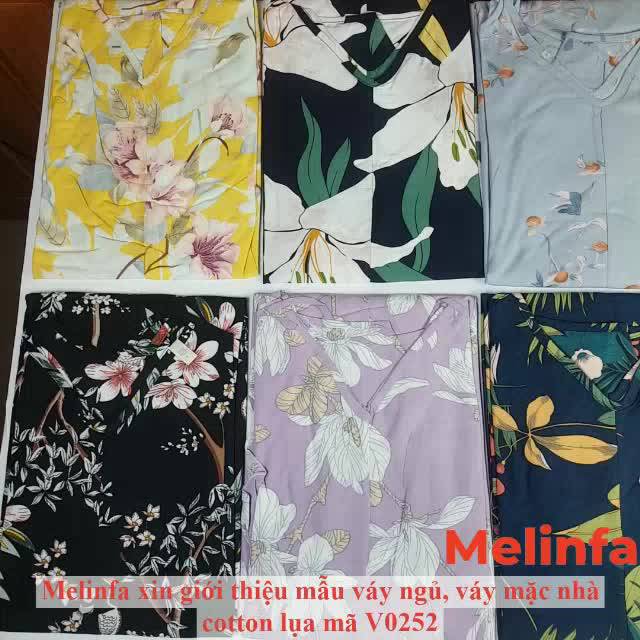 Váy ngủ hai dây vải Cotton lanh lụa tự nhiên mềm mịn mát lạnh, đầm ngủ nữ mặc nhà nữ cổ V dáng chữ A sẻ vạt  mã V0252 | BigBuy360 - bigbuy360.vn