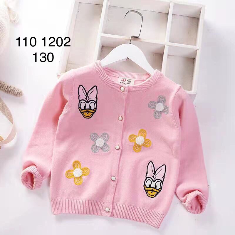 Áo len cài cúc bé gái 2-7 tuổi