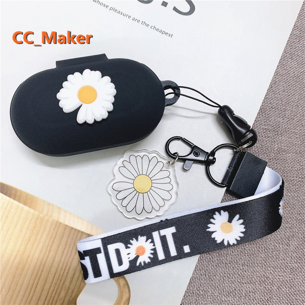 Hộp đựng tai nghe Samsung Galaxy Buds/Buds+ bằng silicon mềm có dây đeo họa tiết hoa cúc | BigBuy360 - bigbuy360.vn