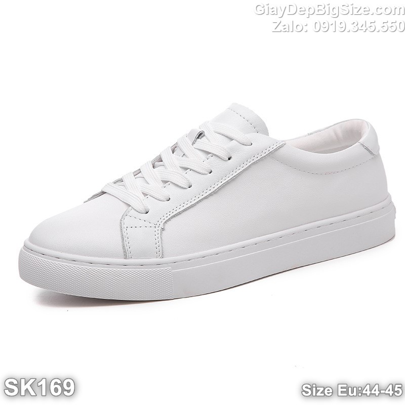Giày Sneaker da thật, giày thể thao big size cỡ lớn 45 46 47 48 cho nam cao to chân ú bè