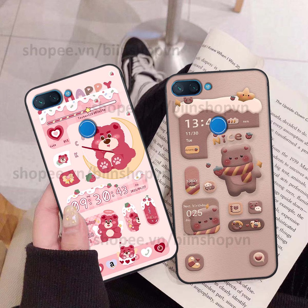 Ốp Xiaomi Mi 8 SE / Mi 8 Lite in 3D icon gấu nổi siêu xinh, siêu đáng yêu, cá tính phong cách