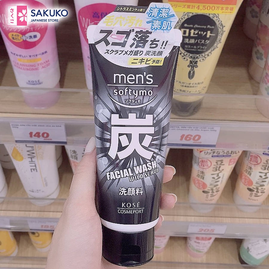 Sữa Rửa Mặt Than Hoạt Tính Dịu Nhẹ Cho Nam Softymo MENʼS Nội Địa Nhật Bản 130g - SAKUKO
