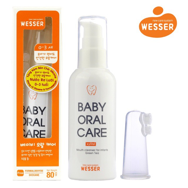 [Bb123] Nước rơ lưỡi Oral care Wesser 80g cho bé 0-3t