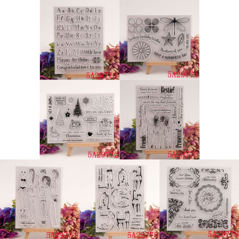 Con Dấu Silicone Trong Suốt Họa Tiết Chữ Happy Birthday Trang Trí Scrapbook