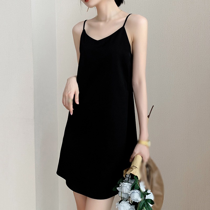 Váy Body Chân Tank Top Váy Dài Váy Ngủ Đầm Hai Dây Dáng Rộng Cổ Chữ V Gợi Cảm Cho Nữ