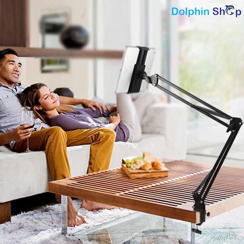 Giá Đỡ Điện Thoại, lpad Xem Phim Kẹp Đầu Giường - Chân Thép Cứng Cáp