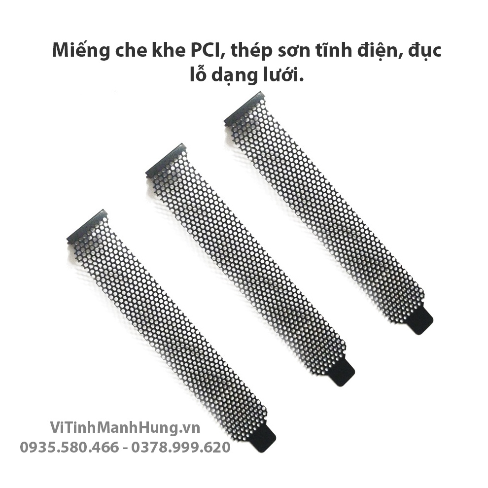 Miếng che khe PCI, thép sơn tĩnh điện, đục lỗ dạng lưới.