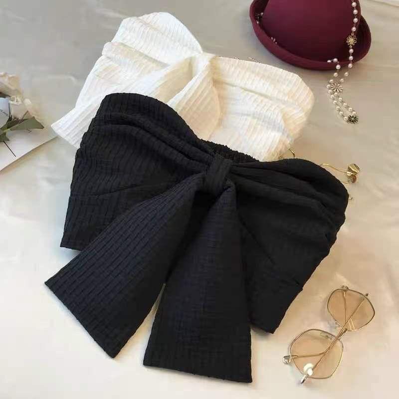 Áo nơ croptop dây buộc cổ hàng QC