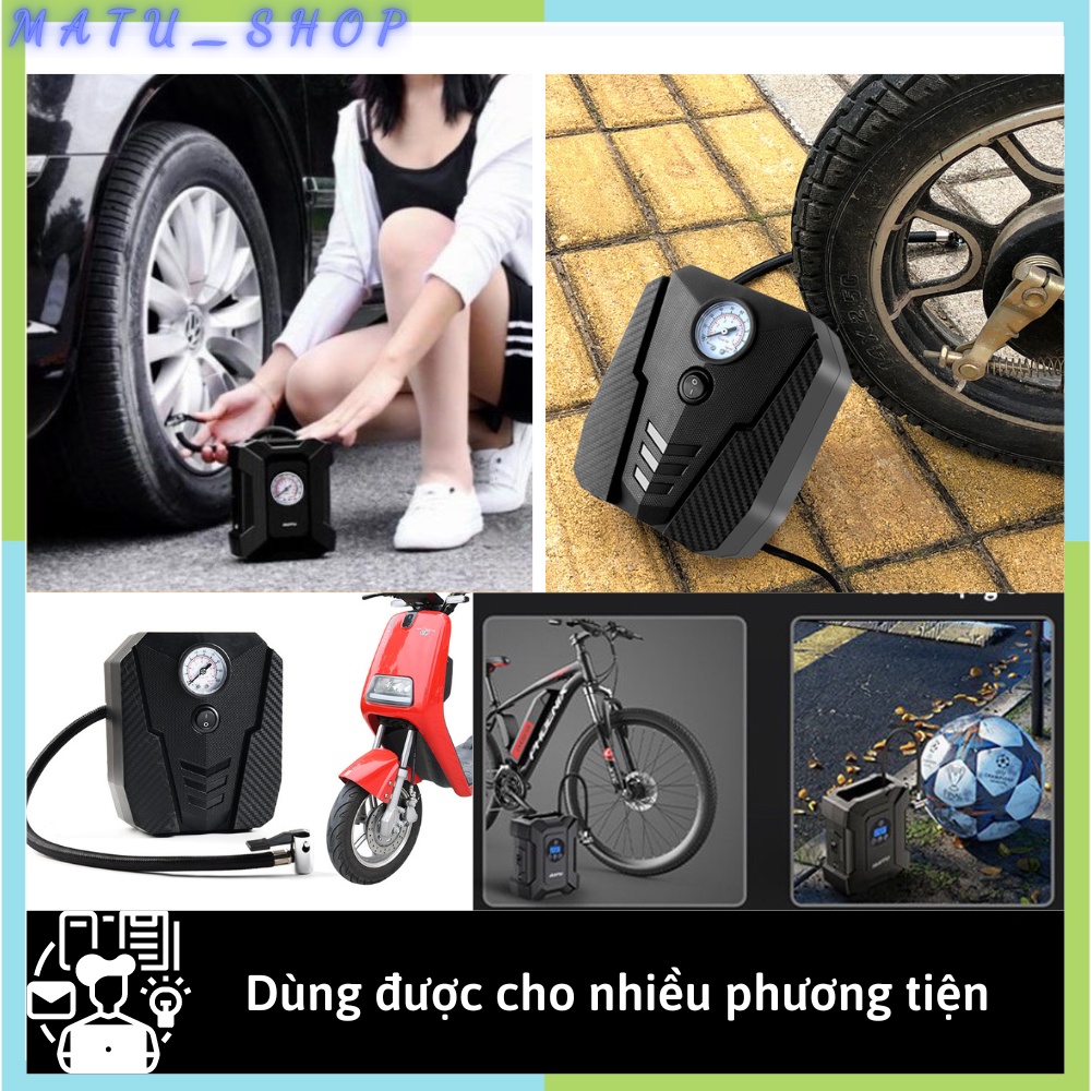 Bơm lốp ô tô, xe hơi mini 12V chế độ tự động