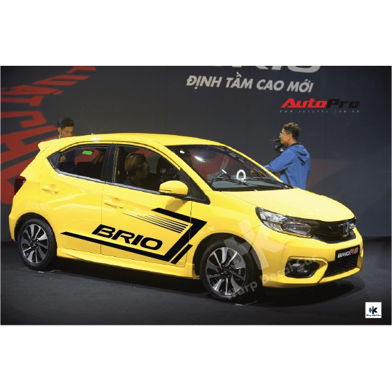 Tem xe Brio dán 2 bên sườn - tem xe ô tô giá rẻ hà nội