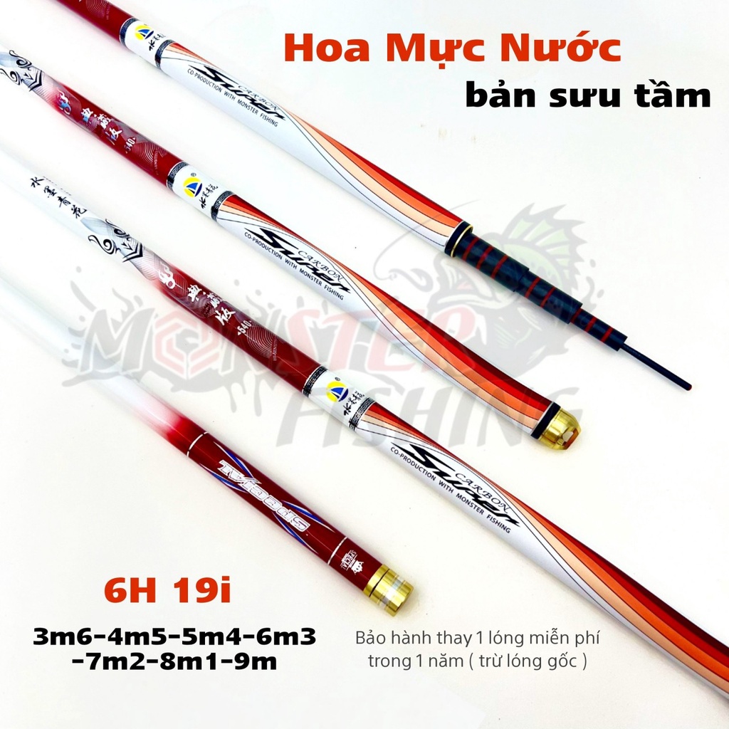 Cần câu tay Hoa Mực Nước 6H bản sưu tầm tặng ngọn và bảo hành lóng 1 năm