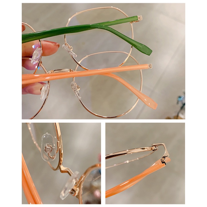 Kính Mát Hình Oval Gọng Kim Loại Chống Bức Xạ Thời Trang