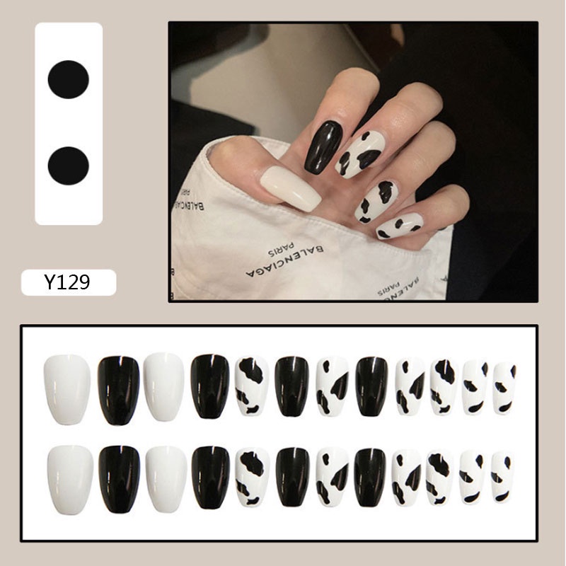 Fake nails/24pcs/box/complete fashion fake nails/wearable fake nail stickers/waterproof durable nail art stickers/multifunctional light manicure/manicure/accessories fashion accessories/nail accessories