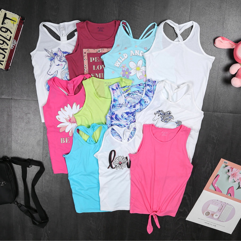 Áo thun cộc tay bé gái Place size đai hàng vnxk