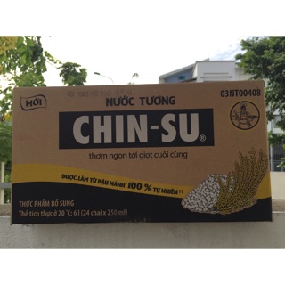 Thùng nước tương Chinsu nếp cái hoa vàng 24 chai x350ml