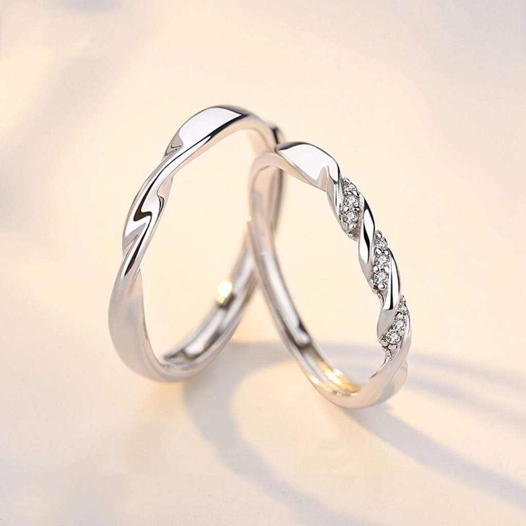 Nhẫn Đôi Đính Đá Zircon Mới Làm Quà Tặng Valentine