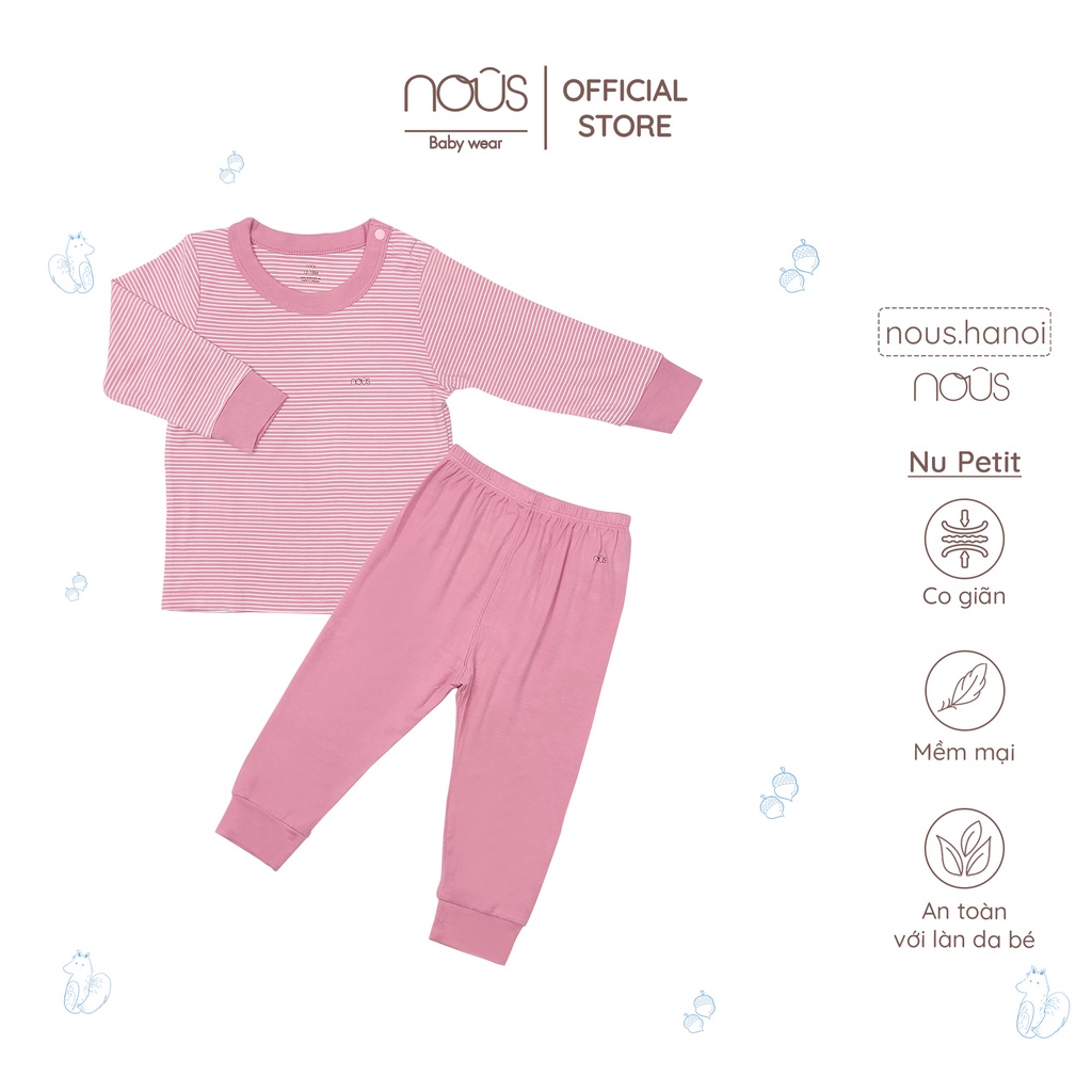 Bộ Quần Áo Dài Tay Nous Cài Vai Dài, Nu Petit - Nu Doux (Size 12-18 Đến 18-24 Tháng)