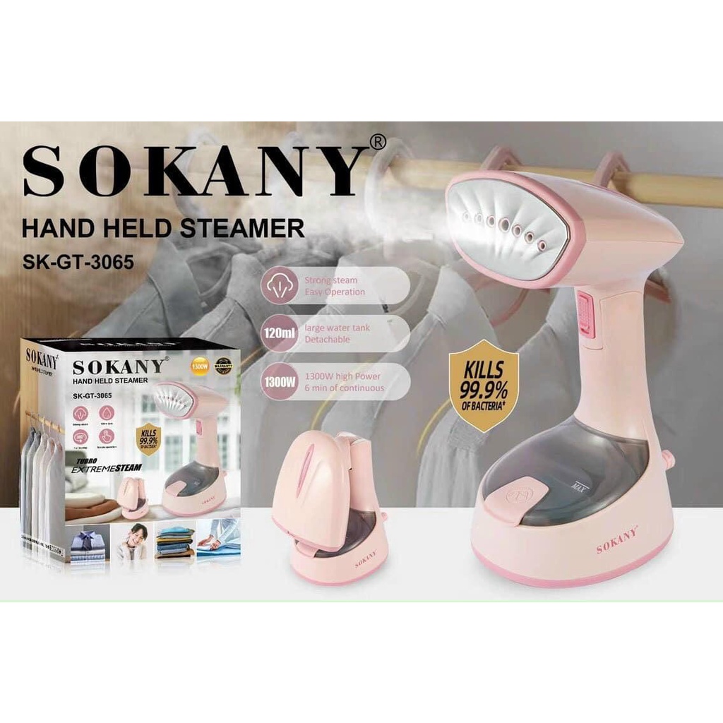 BÀN LÀ HƠI NƯỚC CẦM TAY SOKANY 3065 CÔNG SUẤT 1300W HÀNG CÓ SẴN