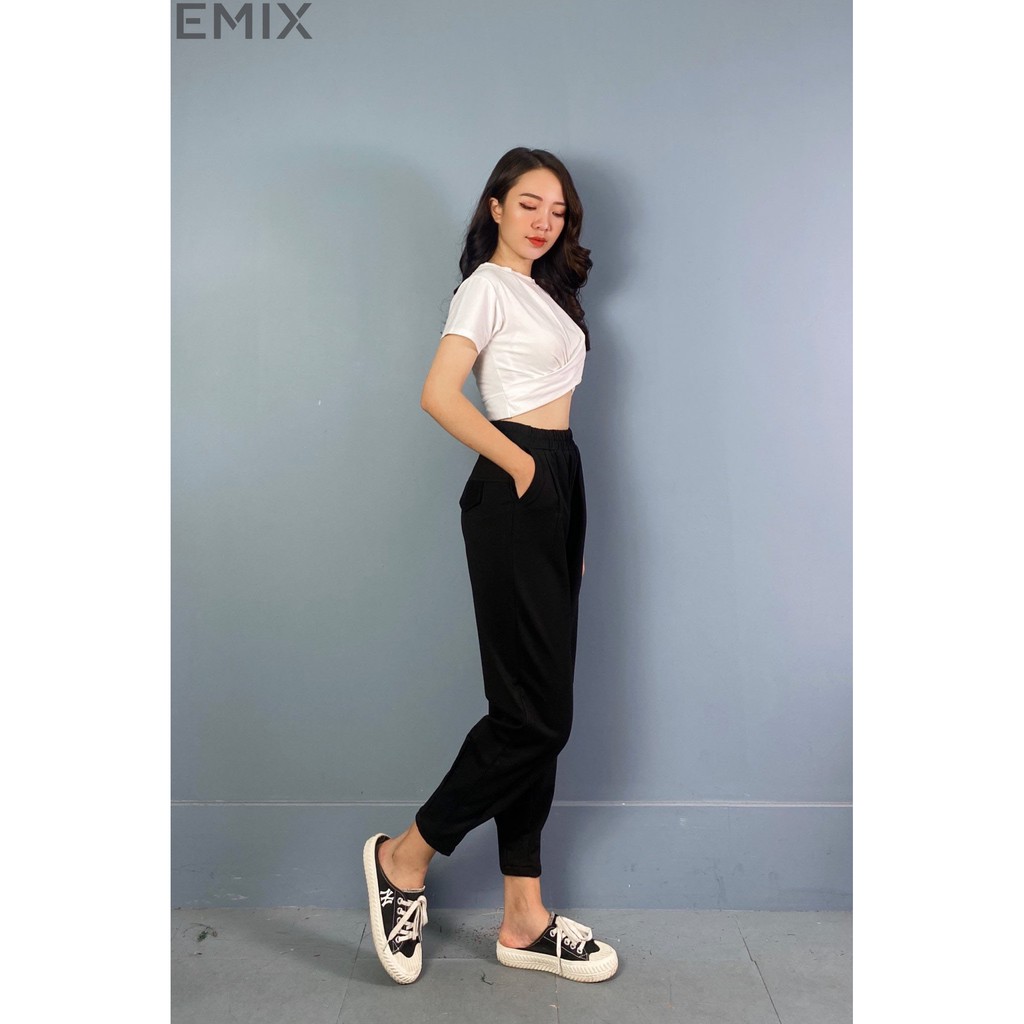 Quần jogger nữ bo chân EMIX (2 màu), thể thao, dáng thụng, vải da cá mịn đẹp, cá tính năng động 457