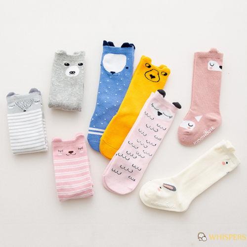 Tất vớ cotton cổ cao qua gối cho bé gái bé trai