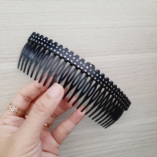 Lược cài tóc nhựa mềm đính hạt 2 hàng