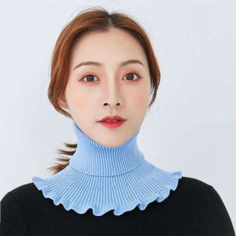Cổ Áo Giả Khăn Choàng Dệt Kim Co Giãn Chống Gió Có Thể Tháo Rời Thời Trang Mùa Đông Ấm Áp Cho Nữ