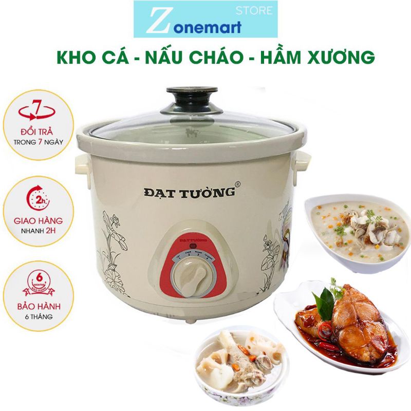 {săn sale}Nồi Hầm Cháo Chậm, Kho Cá,  Kho Thịt Dụng Tích 1,5 Lít, 2,5Lít