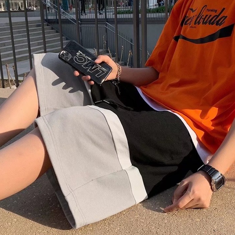 【M-3XL】Quần Short Bóng Rổ Dáng Rộng Phối Màu Sắc Tương Phản Phong Cách Hàn Quốc Thời Trang Mùa Hè Cho Nam Size M-3XL