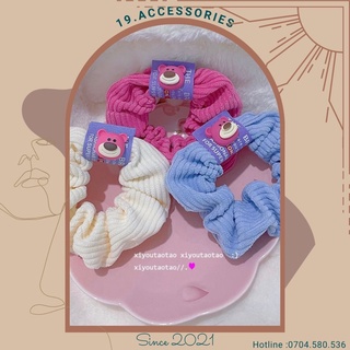 Dây buộc tóc, cột tóc scrunchies co dãn Lotso gấu dâu đáng yêu 19.accessories