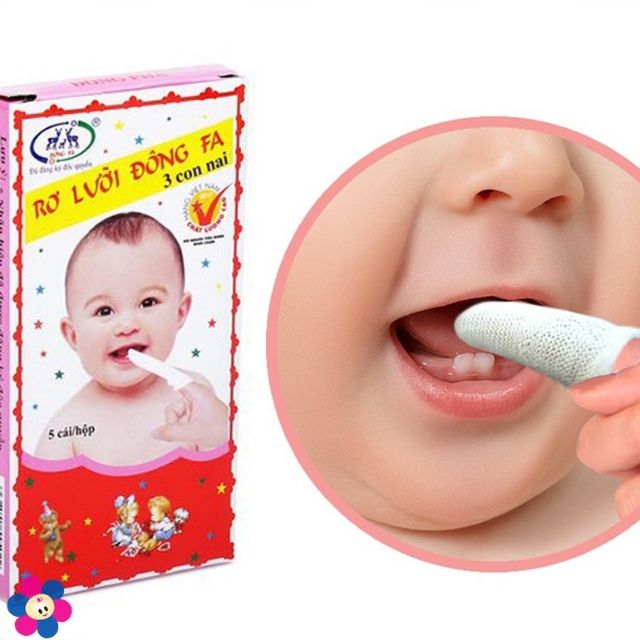 Rơ lưỡi đông fa 3con nai vệ sinh răng miệng hàng ngày cho bé/1 hộp 5 chiếc