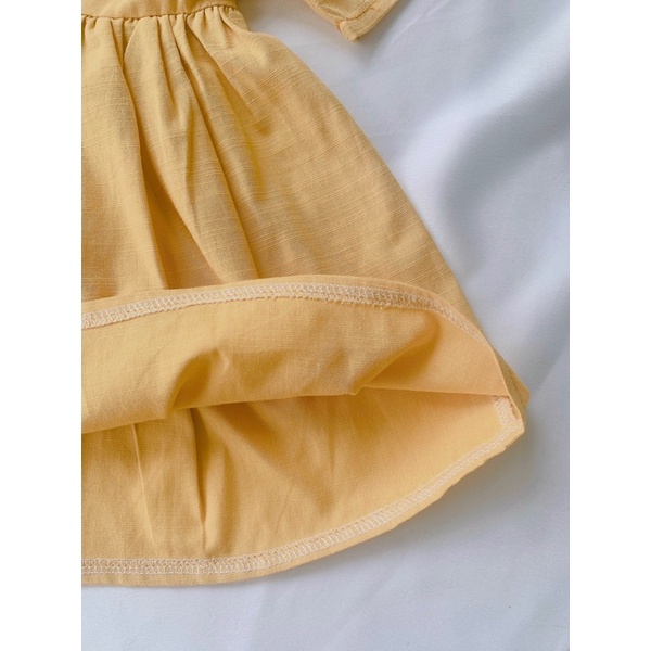 Váy cộc tay vàng cổ thuỷ thủ xinh xắn cho bé yêu