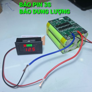Mạch báo vôn và báo dung lượng pin 3S 12.6V. Dùng báo pin được cho khối pin 3s và bình acquy 12v
