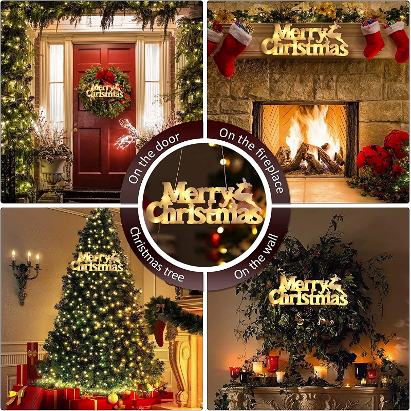 Đèn LED Hình Chữ Merry Christmas Trang Trí Giáng Sinh