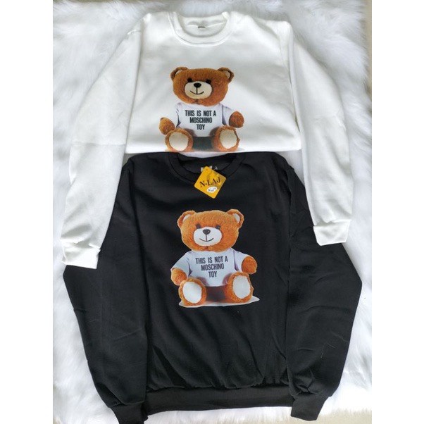 Áo đôi nam nữ thu đông, áo nỉ sweater in hình gấu chất bông ấm phong cách hàn quốc-PINK