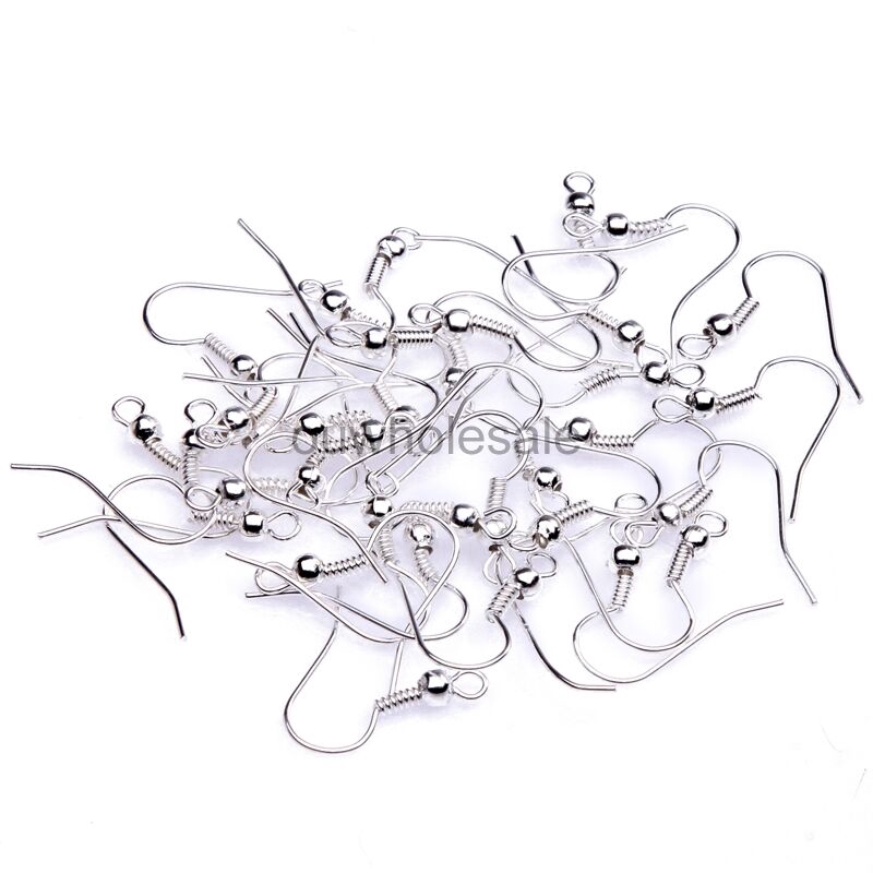 Set 100 móc khuyên tai làm từ kim loại làm trang sức DIY 19mm chất lượng cao